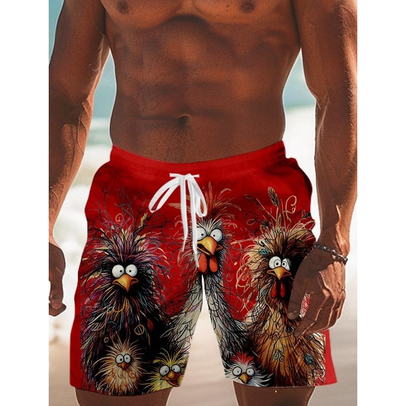 

Мужские плавки Animal Chick, шорты для плавания, шорты, модная уличная одежда, эластичный пояс с завязками, дизайнерская одежда 4XL