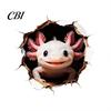 Axolotl Wall Decals 3D Sticker, Realistic Hole Cute Animal Self Adhesive Modern Home Interior Decor Waterproof PVC Decal for Living Room Bedroom