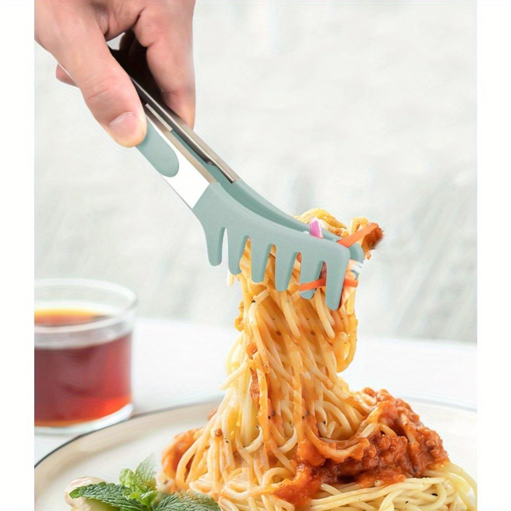 [3 Stück Robuste Silikonzangen] 3 Stück Robuste Silikon-Küchenzangen mit Edelstahlgriffen | Mehrzweck-Koch-, Grill-, Pasta- & BBQ-Zangen