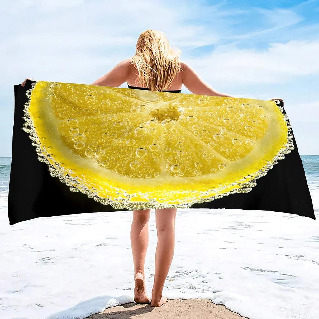 Lemon Sand Free Beach Towel Microfiber Beach Towels,Oversized Beach Camping Towel Quick Dry Towels for Swimming,Sport and Gym