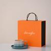 Melo Exquisite Color Block Ceramic Coffee Mug and Saucer Gift Set