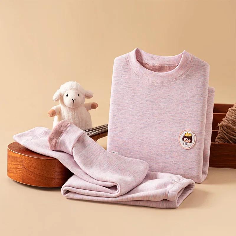 Boys Girls Thermal Underwear Set Autumn Winter Fleece Thick Warm Infant Long Johns Soft Teen Clothes 1-18 Years Kids Loungewear