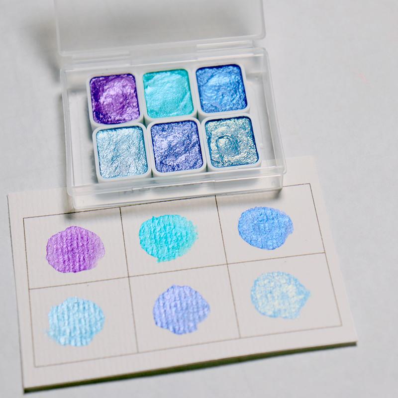 

Набор ручных однотонных акварельных красок серии Pearl, 1 мл, 6 цветов