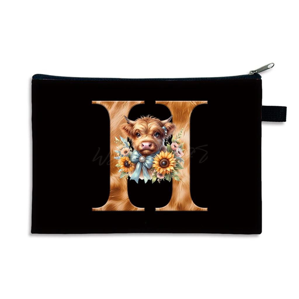 26 letter print size change bag Oxford cloth zipper storage bag Student portable pencil case