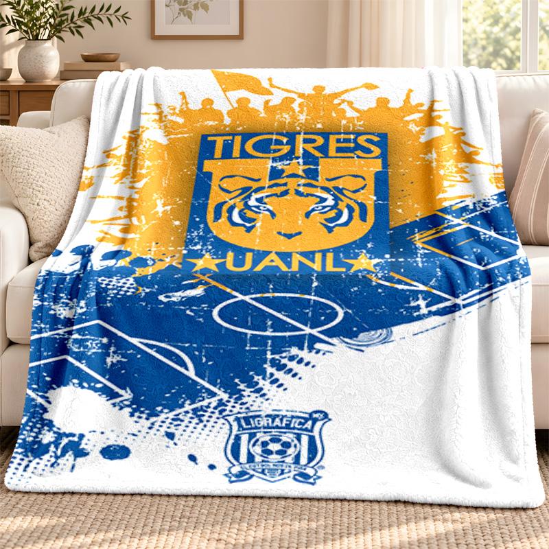 Club Tigres UANL blanket Flannel Blanket Soft Cozy Plush Throw for Sofa Bed Lightweight Home Decoration Outdoor camping