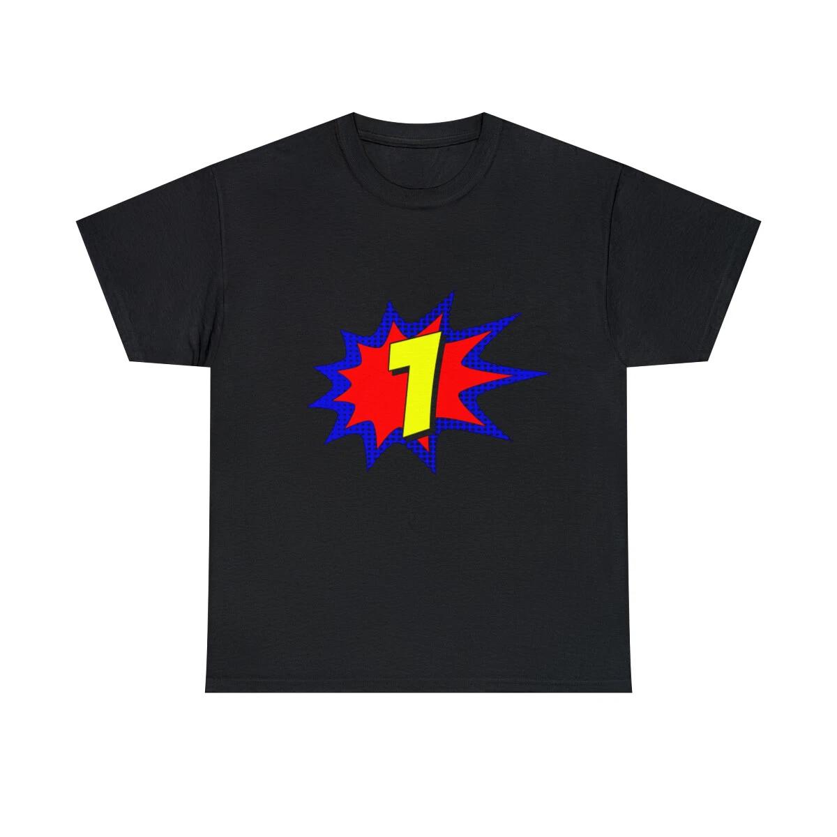 Superhero 1 Years Old Birthday Graphic Tee Shirt, S-5XL S