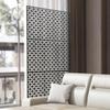 Black Freestanding Privacy Fence Screen 35x75in Laser-Cut 3-Panel Outdoor Partition for Garden Deck Room Devider