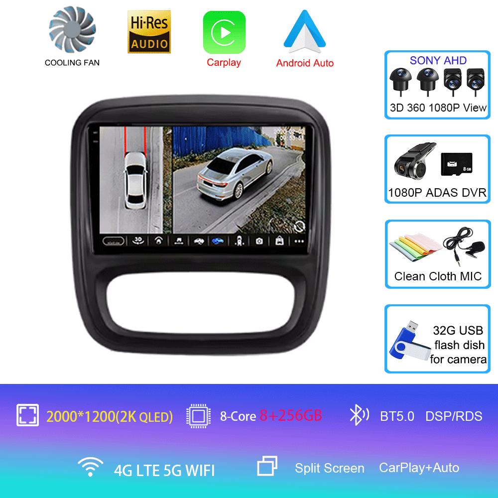 Android 12 Car Radio GPS for Renault Traffic 3 2014 - 2021 Opel Vivaro B 2014 - 2018 Multimedia Video Player Navigation Carplay