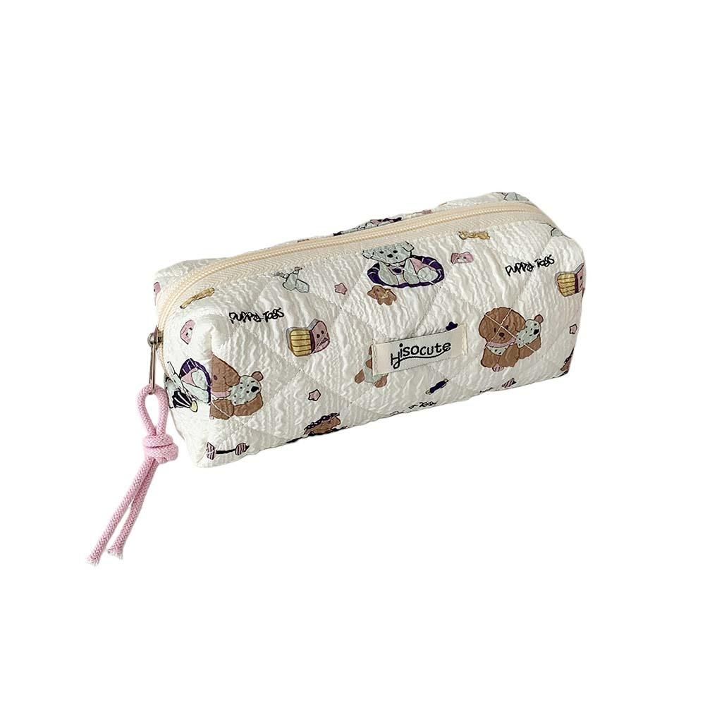 Stoff Koreanischer Stil Federmäppchen Capybara Hund Blumenmuster Federtasche Schüler