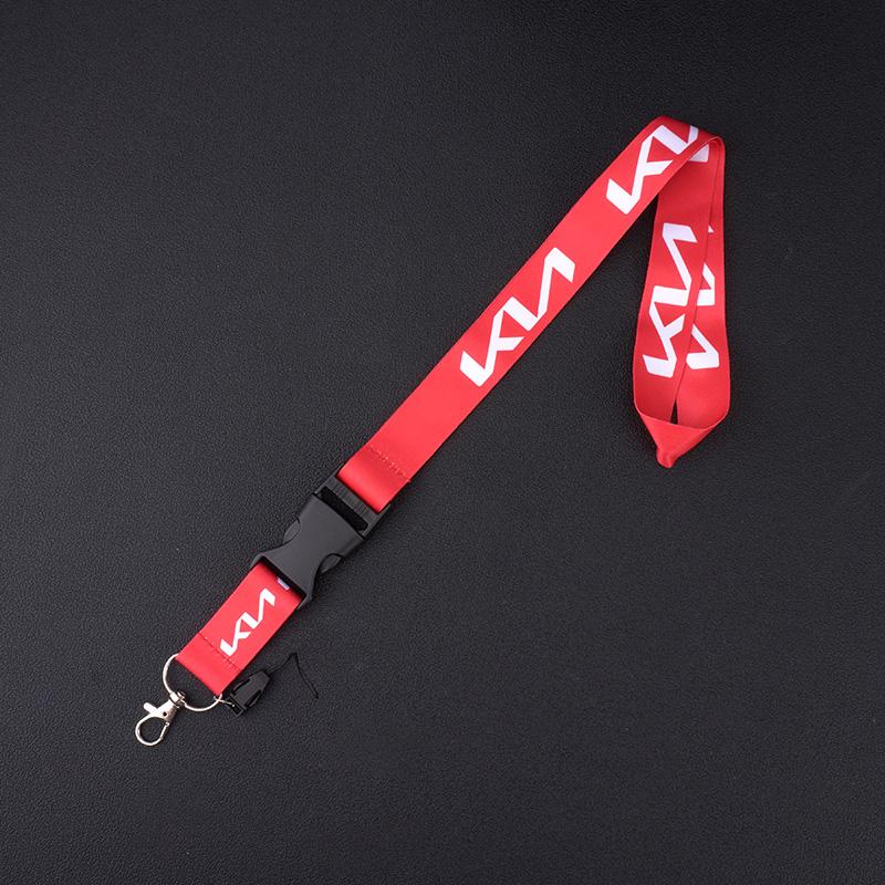 HFVY8 Car Keychain Neck Wear ID Card Pass Lanyard Nylon Long Keyring Ribbon For KIA KN Rio Ceed Sportage Cerato Sorento Optima Picanto