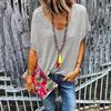Womens Cotton V Neck Short Sleeve T Shirt With Loose Fit For Casual Spring Season