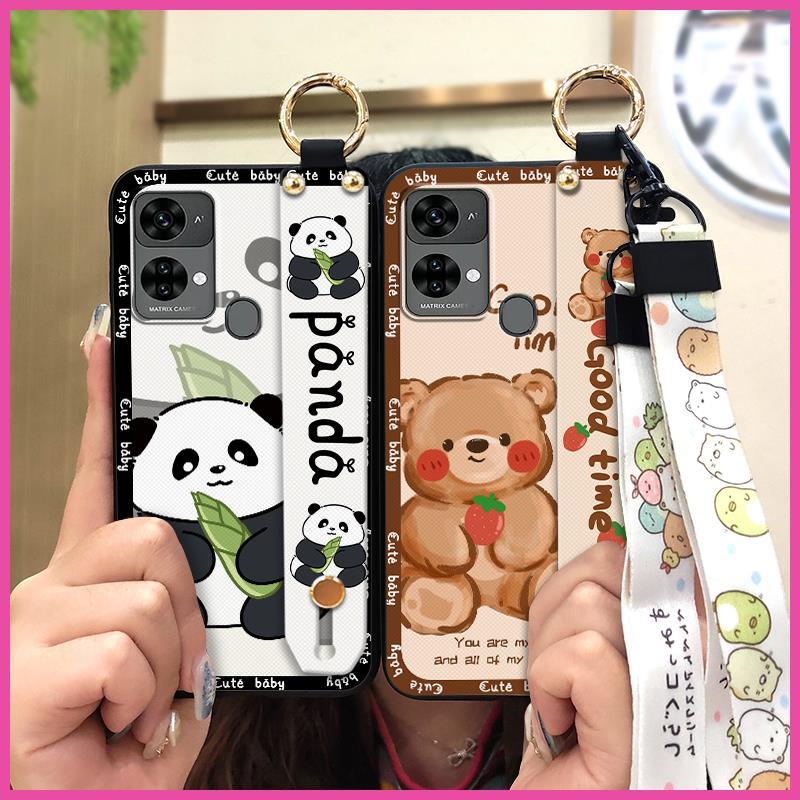 Silicone Lanyard Phone Case For Oukitel C33 Cute Back Cover Anti-dust Dirt-resistant Wristband Soft Case Waterproof Ring