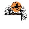 2D Acrylic Halloween Witch and Corner Decoration for Door or Table