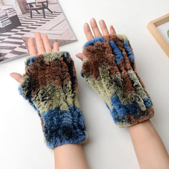 Neue Frauen 100% Echt Echte Gestrickte Rex Kaninchen Pelz Fäustlinge Winter Warme Dame Echtpelz Fingerlose Handschuhe Handgemachte Stricken Pelz handschuh