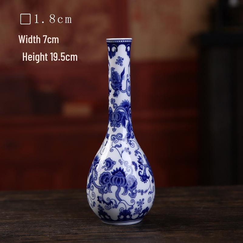 Antique Blue and White Chinese Porcelain Vase - European & American Handicraft for Flower Arrangements