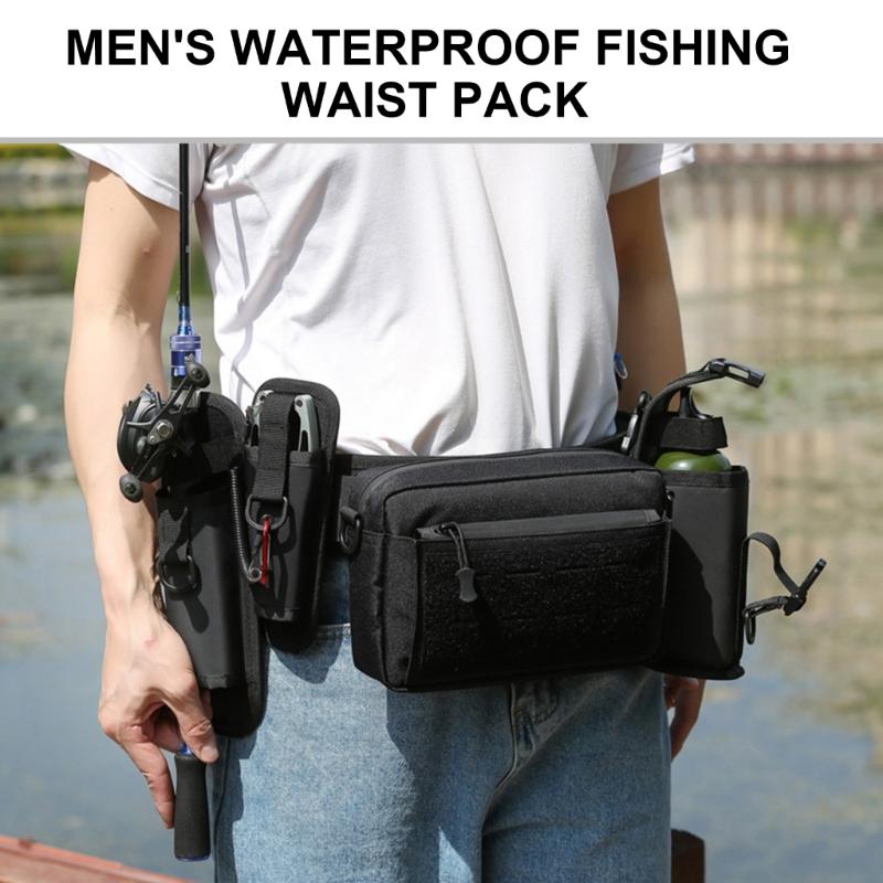 Fishing Tackle Lures Bag Shoulder Bag Waist Pack Large Capacity Multifunctional