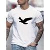 Herren T-Shirt mit Tier-Vogel-Print, Rundhals Pullover, Sommer Lässiges Kurzarm-T-Shirt