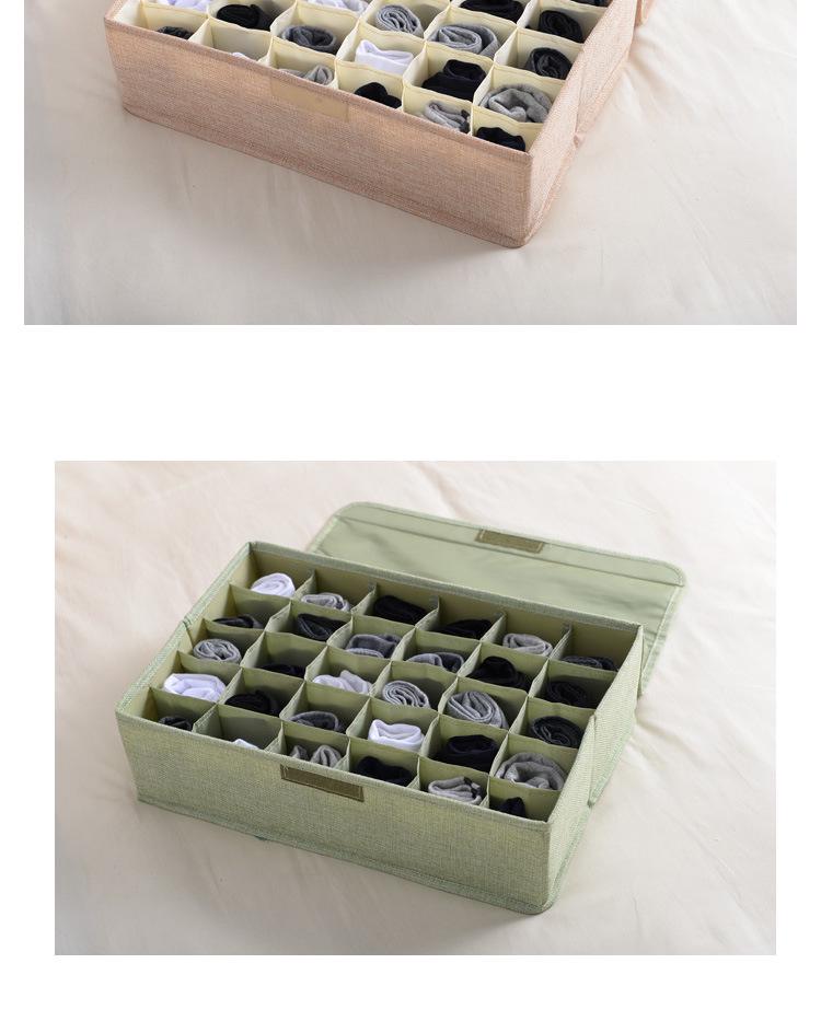 Foldable Fabric Storage Box - Dustproof Multi-Compartment Organizer for Underwear, Socks, Lingerie