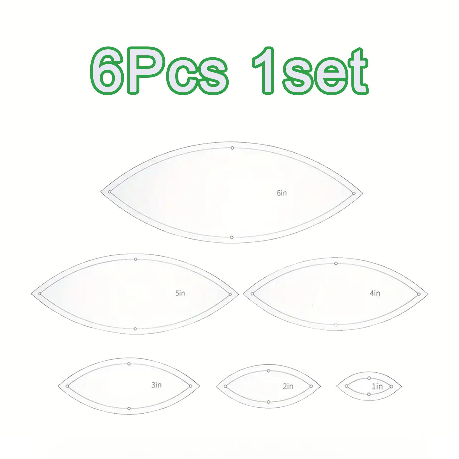 

Набор из 6 прозрачных акриловых овальных шаблонов, Прозрачные акриловые шаблоны для квилтинга, трафареты для деревообработки, квилтинга