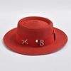 Fashionable Metal XRB Letter Straw Hats for Women Summer Elegant Holidays Boater Hat Outdoor Beach Sun Hat