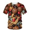 3d Printed Nuts Walnuts T Shirt For Men Summer Personality Food Dried Fruit Pattern