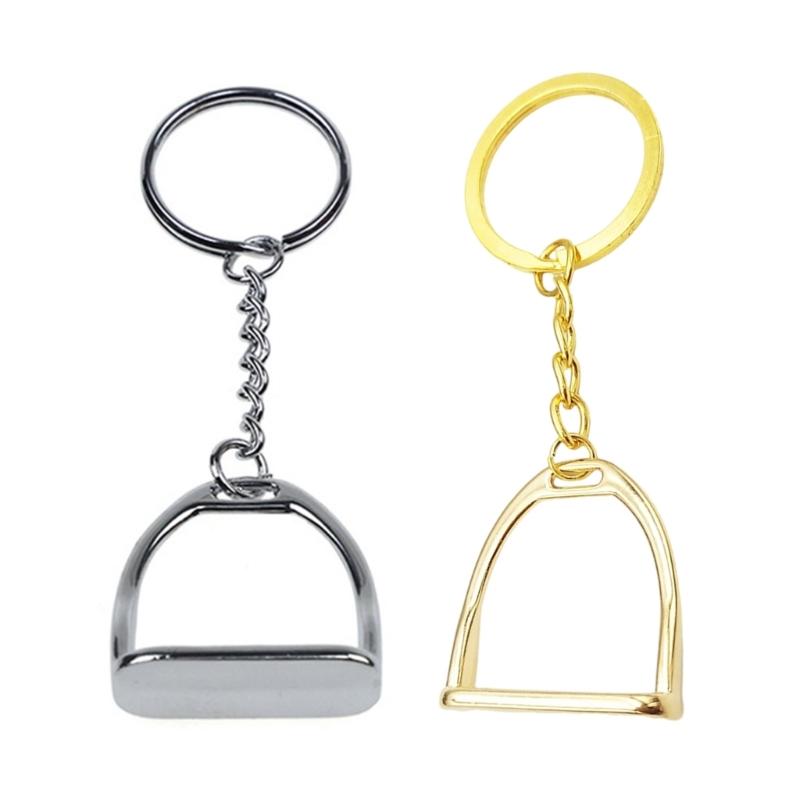 Equestrian Charm Keychain Stirrup Key Pendant with Snaffle Bit Designs Alloy Texture Key Rings Suitable for Horse Lovers
