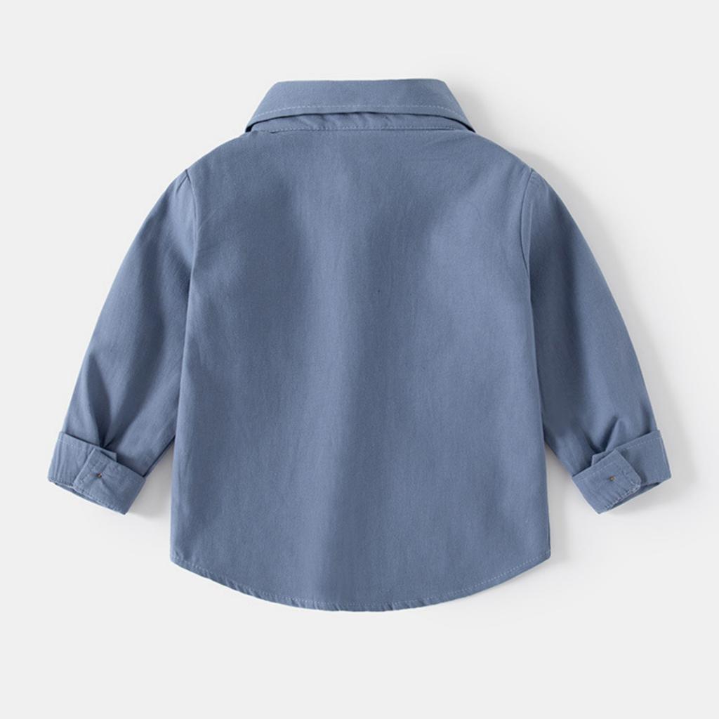 Boys' Long Sleeve Cotton Button Down Shirt Casual Comfortable Korean