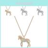 Fashionable Colorful Rainbow Horse Pendant Necklace With Sparkling Design For Women