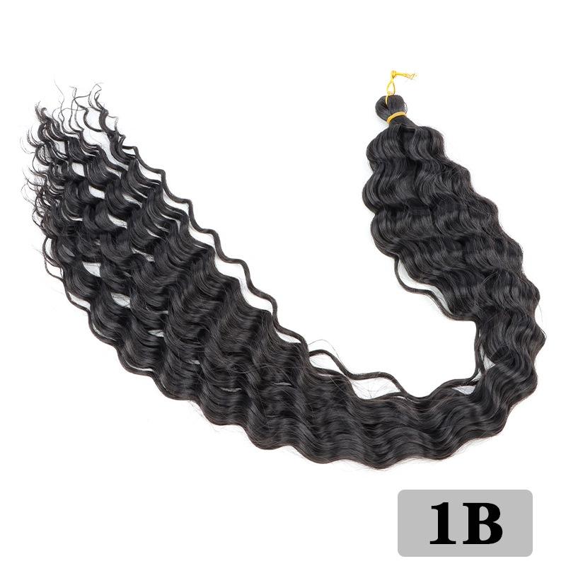 30Inch Syntheitc Pre Stretched Long Deep Wave Curly Braiding Hair Extensions Ocean Wave Crochet Hair for Women