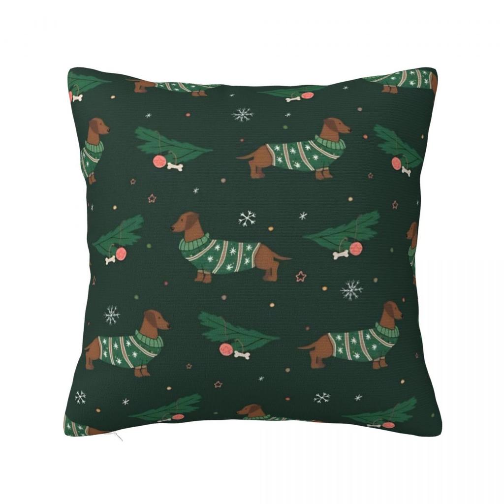 Dachshund Pillow Cases Gift for Animal Dog Lover Cushion Covers Awesome Polyester Decorative Pillowcase for Home 18x18