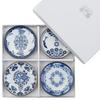 Saikai Pottery Hasami Ware "Toshiyuki Fukuda" Small Plates (Soy Sauce Dishes) Four Seasons Set, Approx. 10cm Diameter X 1.5cm, Microwave and Dishwashe