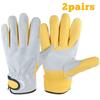2pairs Gardening Glove PU Leather Work Gloves for Men Women Reinforced Durable Gardening Gloves, Work Gloves