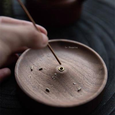 Siyah Ceviz Tütsülük Tabanı Tapınak Buda Ev Tipi Tütsülük Ahşap Pirinç Buhurdanlık Yakıcı Çay Seremonisi Zen Tütsülük Tutucu