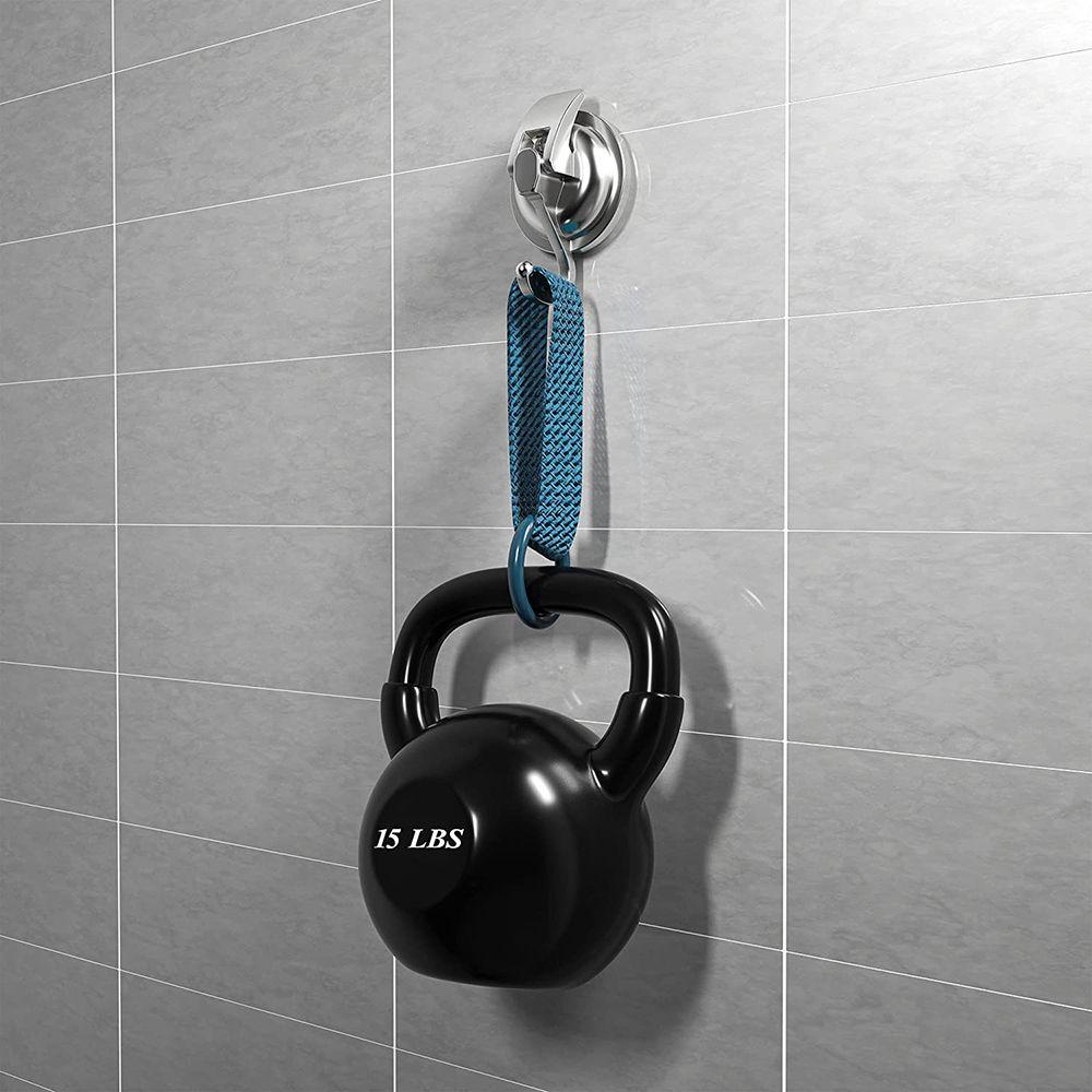 Punching Polished Easy to Install Suction Cup Hooks Chrome-Plated Organization Bathroom Shower