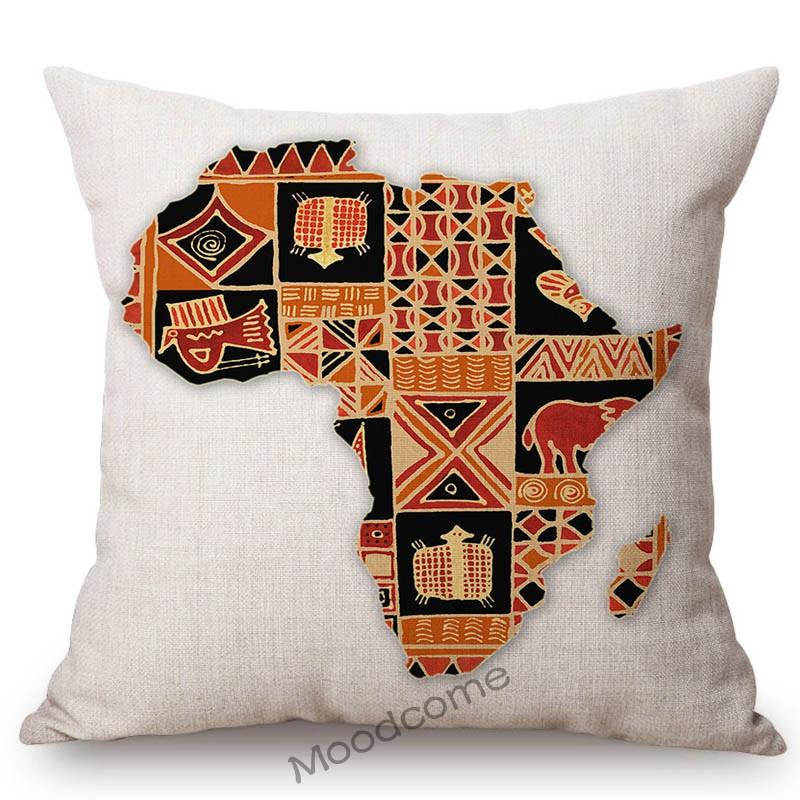 Traditional African Ethnic Trial Geometric Pattern Africa Map Nordic Sofa Throw Pillow Case Home Decorative Sofa Cushion Cover