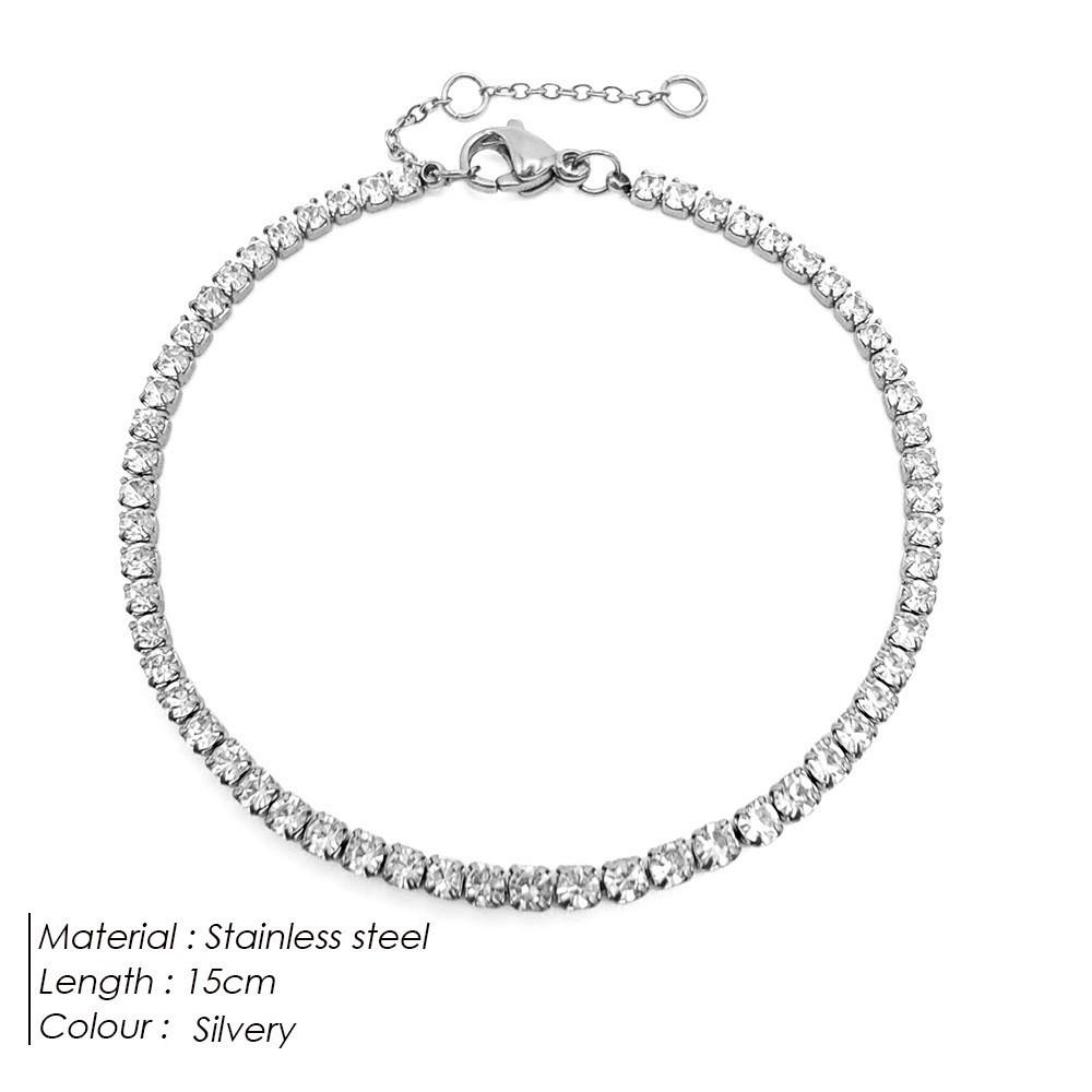 St. Delan European and American Fashion Diamond Tennis Bracelet with Round Zircon