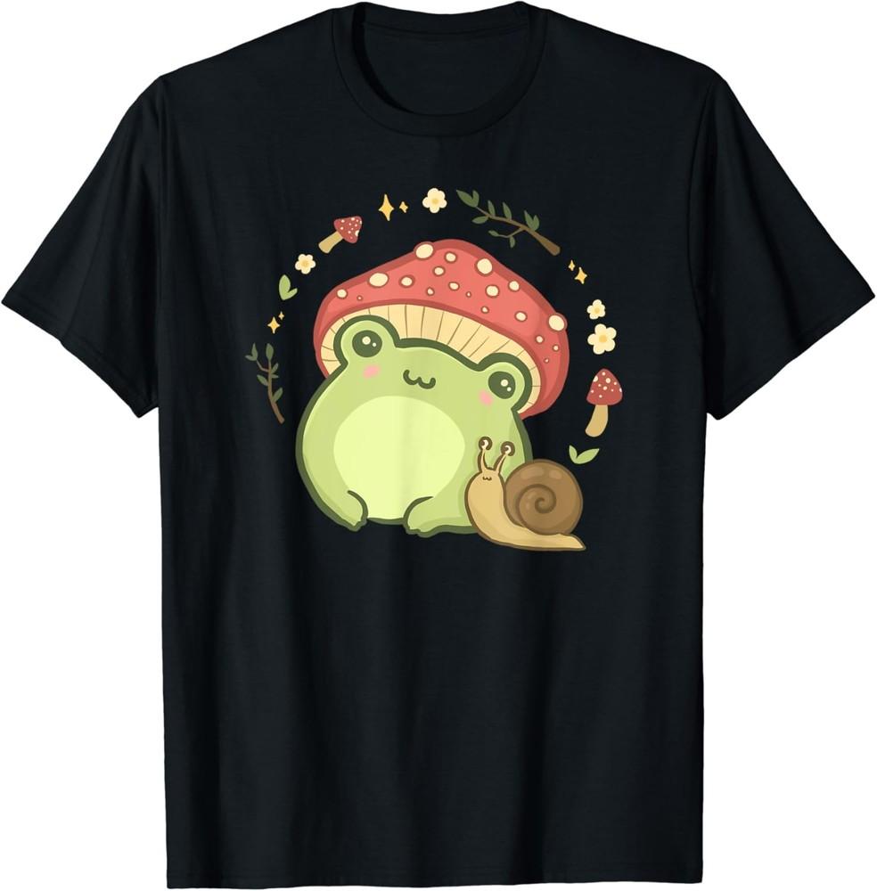Cottagecore Aesthetic Frog Snail Cute Vintage T-Shirt Unisex T-Shirt XXL