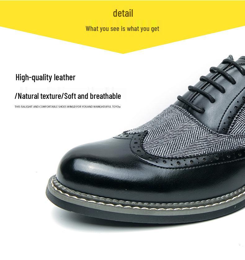 2025 Plus Size Pointed Toe Leather Brogues: Versatile European Style Formal & Casual Men's Shoes