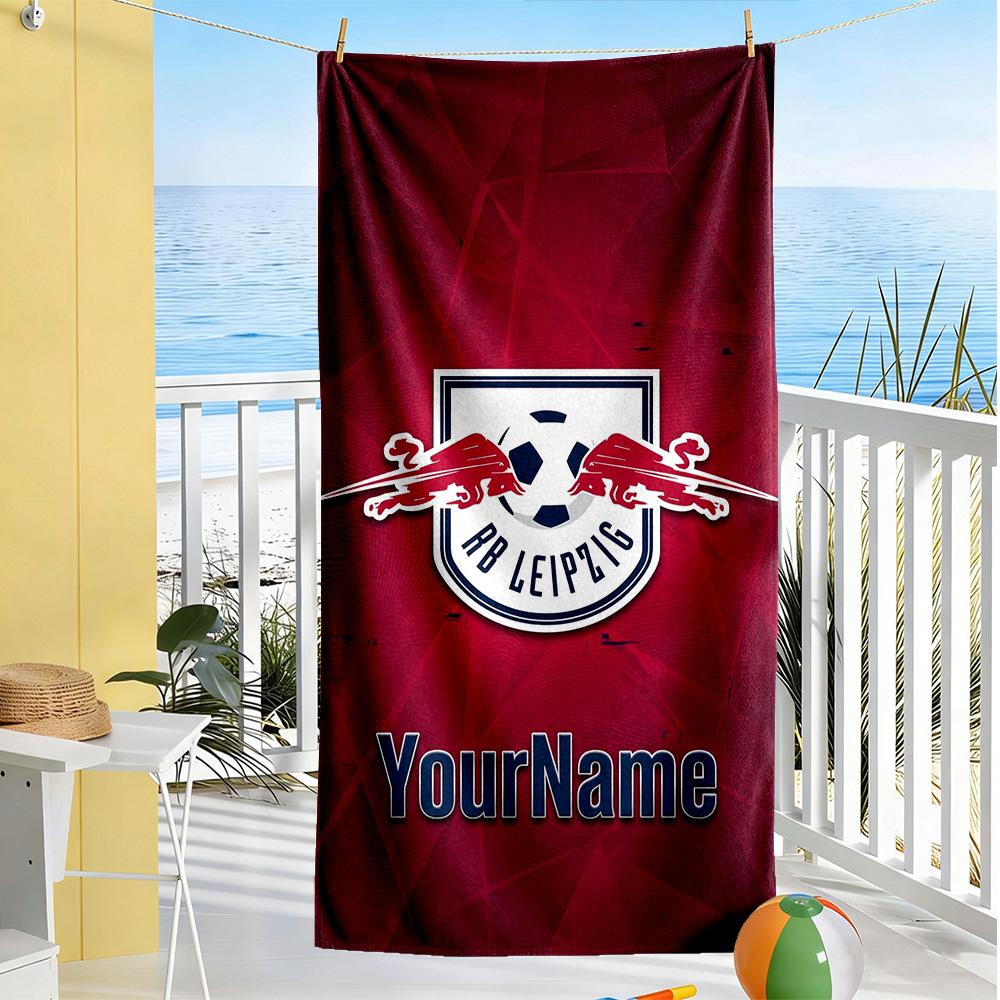 RB Leipzig Personalisierbares Namens-Strandtuch Superweich Saugfähig Ideal Für Reisen Outdoor Schwimmbad Yoga Surfen Camping Wandern Fitnessstudio Geschenk Urlaub