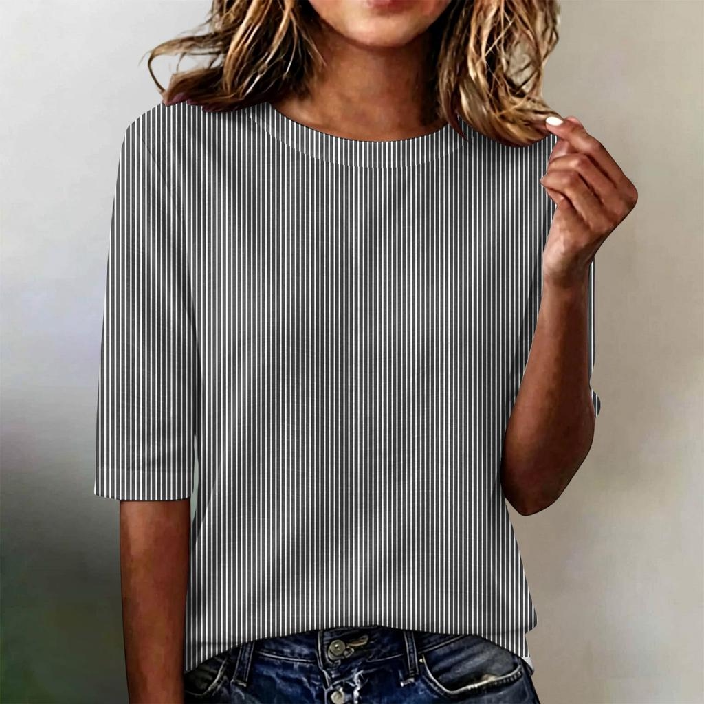 Camiseta de Manga Corta para Mujer, Corte Holgado, Casual, Ligera, Cuello Redondo, Cómoda para el Uso Diario, Blusa Adecuada para Diversas Ocasiones