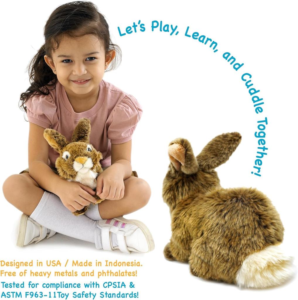 [VIAHART] Brown Rabbit Brigid Plush Toy Brown Medium Size (Approx. 25cm) Fluffy and Soothing Rabbit Toy Washable Plush Toy [Used]