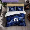Chelsea FC Pattern 3 Pieces Bedding Set Soft Microfiber Duvet Cover with Pillow Cases for Bedroom