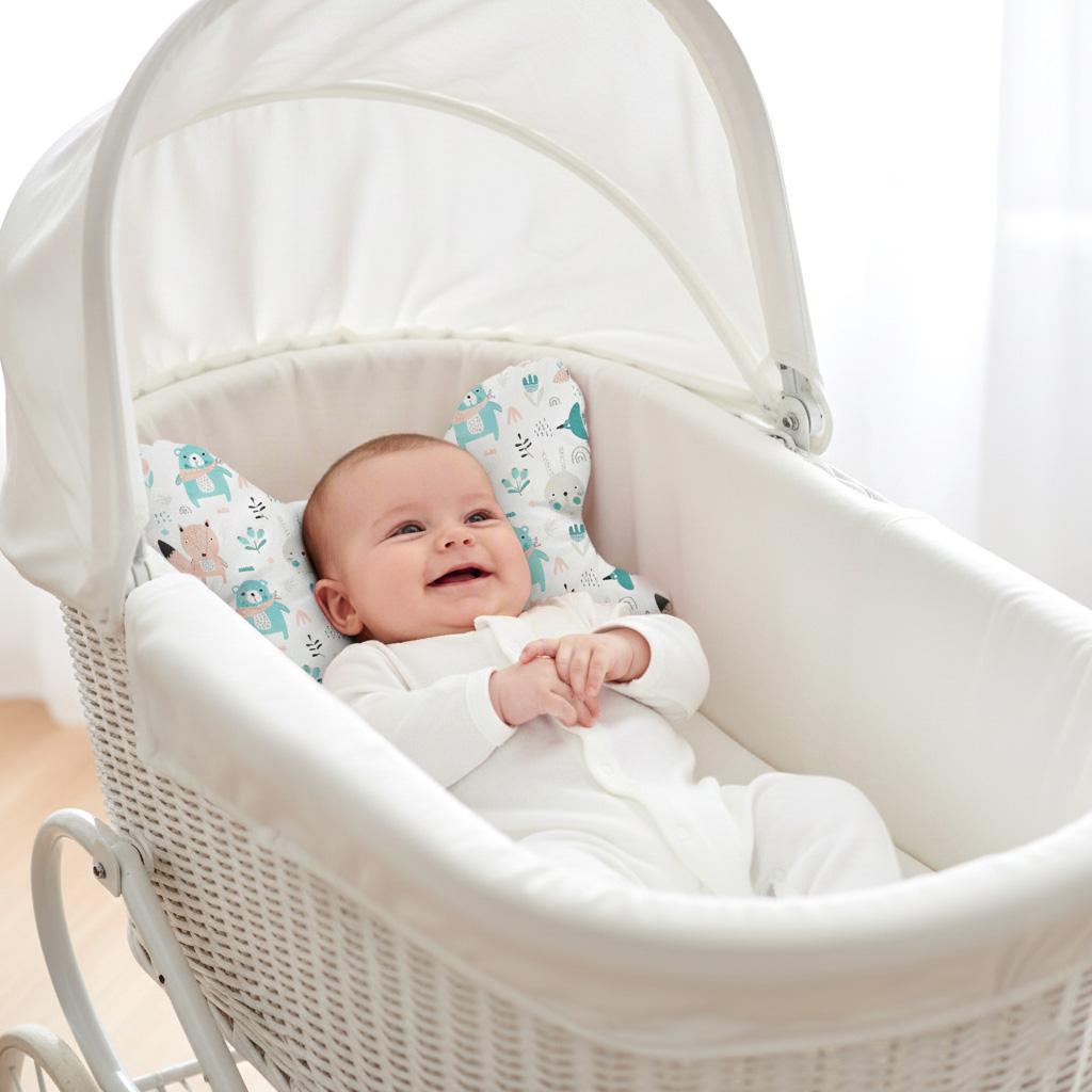 Poduszka antywstrząsowa motylek do wózka babyuniverse - pastelowe zwierzaki