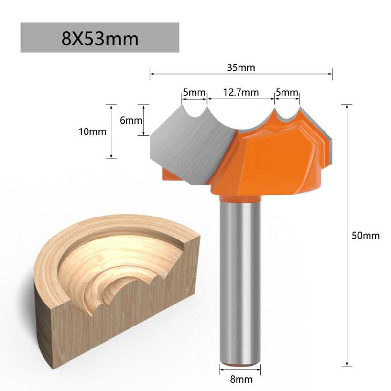 

8 мм хвостовик, двойная дуга, Dragon Ball, круглые фрезы для древесины, деревообработки, гравировальный резак, профессиональный класс Pack of 1 оранжевый