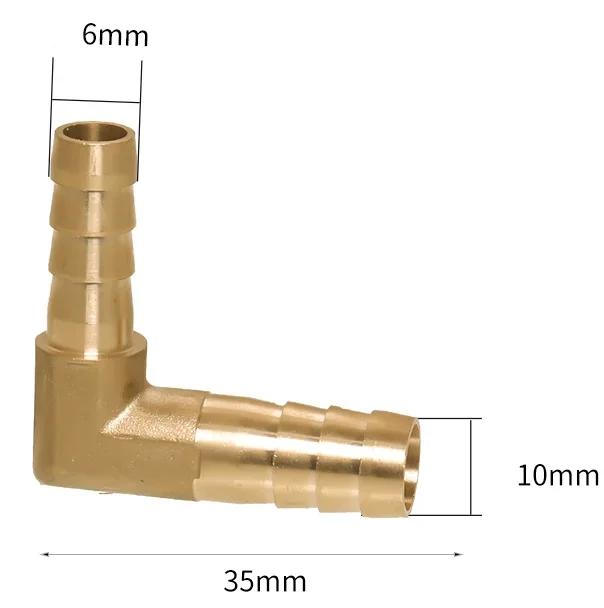 4 6 8 10 12 14 16 19 mm Schlauchstutzen 90 Grad Winkel Reduzierstück Messing Schlauchanschlussstück Verbinder Haus Garten Wasser Luft Öl