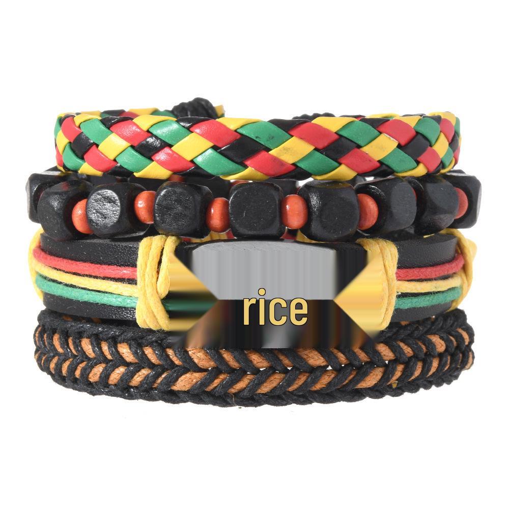 Unisex Handmade Woven Leather Bracelet - European and American Style Jewelry