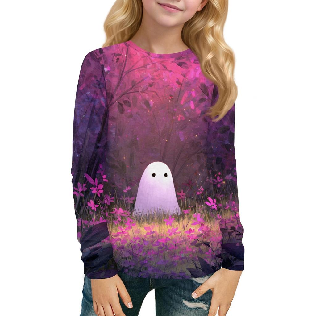 Children's Long-sleeved O-neck Top Printed Daily Casual