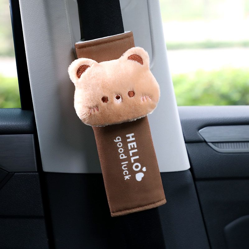 

Car Seatbelt Shoulder Pads, In-Car Safety Belt Protectors, a Pair, Suitable for All Seasons, Soft and Protective for Women [Single] Good Luck Bear Shoulder Pad