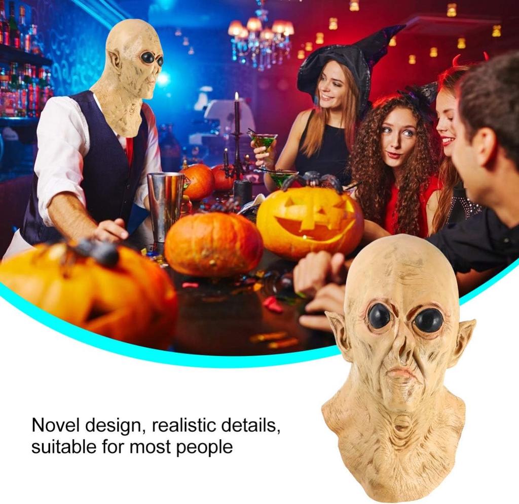 Realistisk alien latex huvudöverdrag, skrämmande mask för fest
