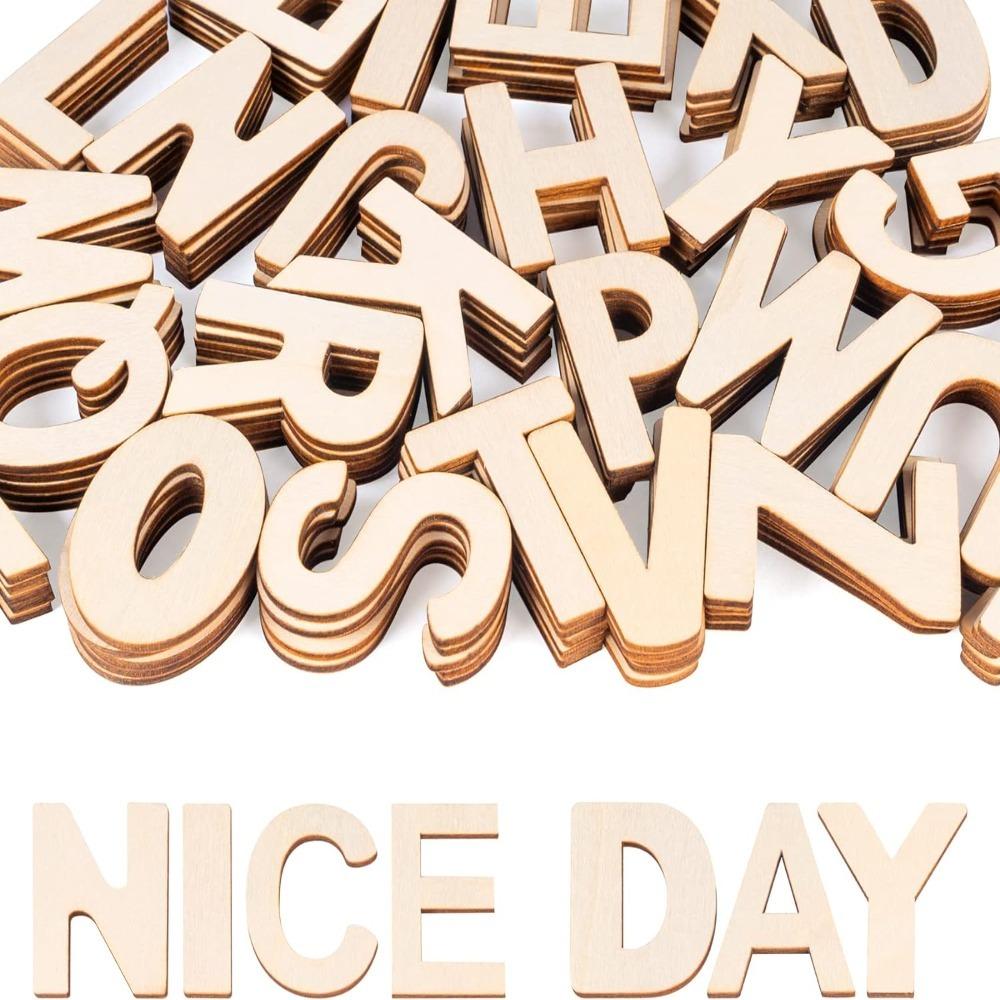 2 Zoll Holzbuchstaben Naturholzbuchstaben Dekoration Malen Holzalphabetbuchstaben DIY-Bastelarbeiten